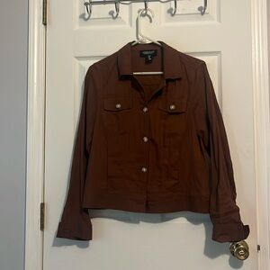 Jones New York brown button-down shirt